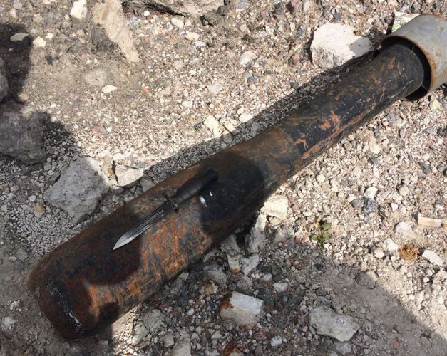 Взрывотехники ОМОН обследовали макет 119-килограммовой глубинной бомбы, обнаруженный на пункте приёма металлолома