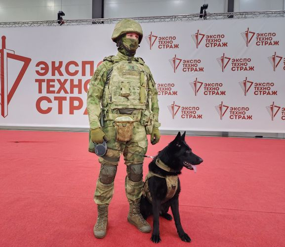 На выставке "ЭКСПОТЕХНОСТРАЖ. День передовых технологий" кинологи Росгвардии показали свои навыки и возможности работы со служебными собаками
