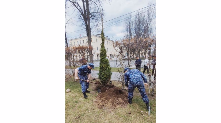 В Новом Петергофе сотрудники вневедомственной охраны приняли участие в экологическом субботнике