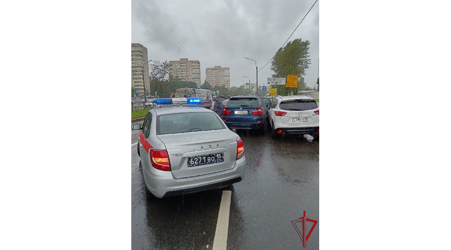 В Московском районе наряд Росгвардии пришел на помощь водителю, который потерял сознание во время поездки и попал в ДТП