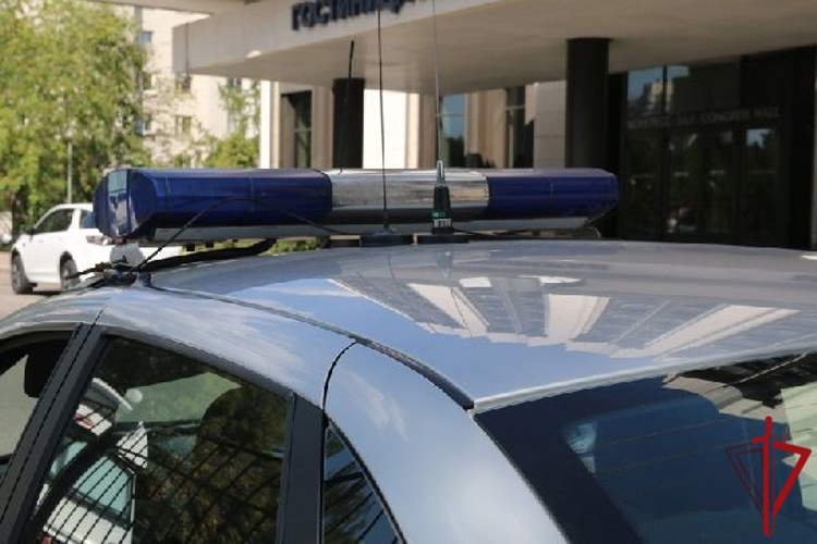На Васильевском острове сотрудники Росгвардии задержали хулигана, ударившего мужчину и повредившего автомобиль у отеля