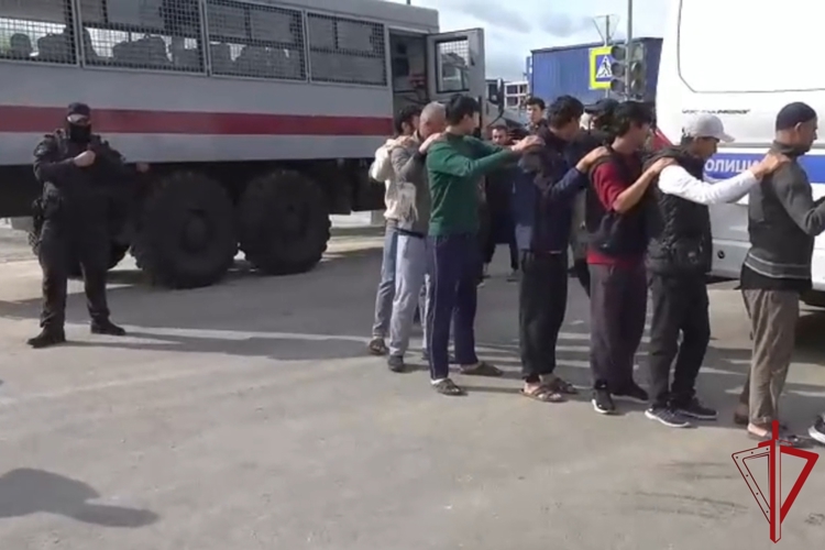 В Ленинградской области при содействии сотрудников ОМОН Росгвардии проведена проверка мигрантов на строительных объектах