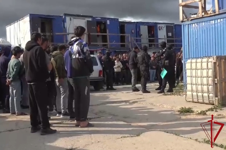 В Ленинградской области при содействии сотрудников ОМОН Росгвардии проведена проверка мигрантов на строительных объектах