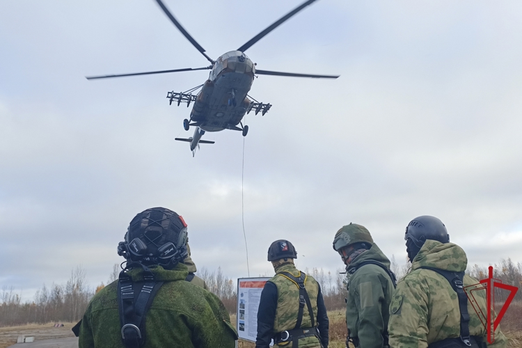 В Ленинградской области сотрудники ОМОН «Бастион» приняли участие в тренировке по беспарашютному десантированию