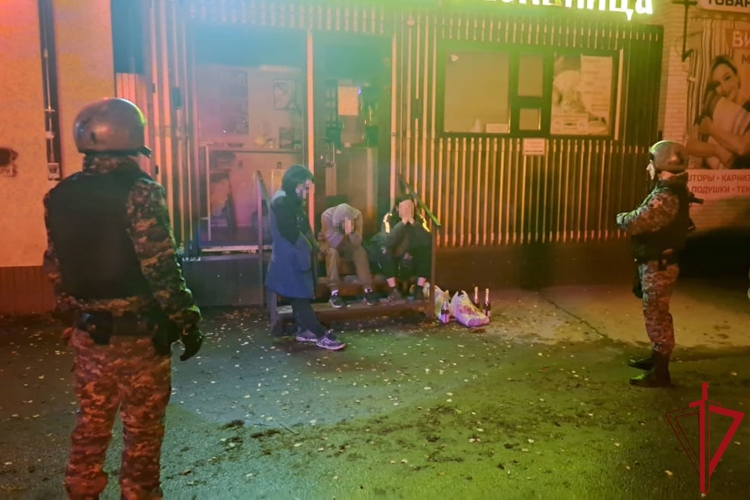 В Гатчинском районе сотрудники Росгвардии с поличным задержали правонарушителей, проникших с целью кражи в магазин