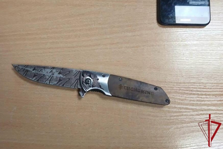 В Кировском районе сотрудники Росгвардии задержали гражданина, угрожавшего ножом женщине