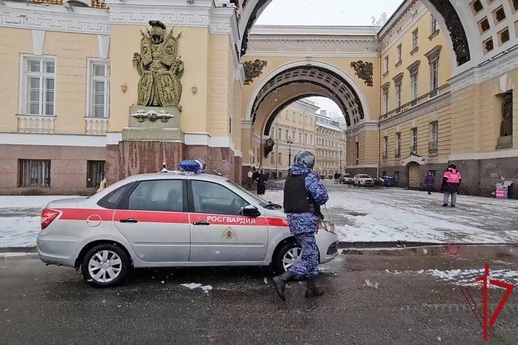 В Петербурге сотрудники Росгвардии провели занятия по нейтрализации вооруженных преступников и освобождению заложника в Главном Штабе Государственного Эрмитажа