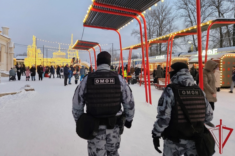 В Санкт-Петербурге сотрудники Росгвардии обеспечили правопорядок и безопасность во время пребывания поезда Деда Мороза