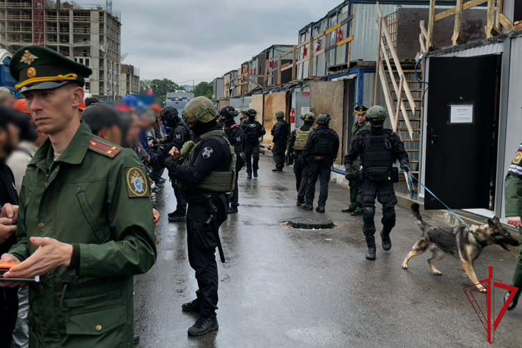 В Санкт-Петербурге сотрудники ОМОН Росгвардии оказали содействие военному следствию и военной полиции в проведении рейда
