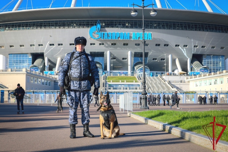В Санкт-Петербурге сотрудники и военнослужащие Росгвардии обеспечили правопорядок на футбольном матче "Зенит" - "Ахмат"